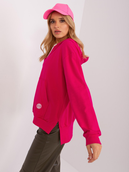 Pink Loose Zip-Up Hoodie