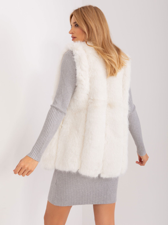 Ecru Women's Fur Vest