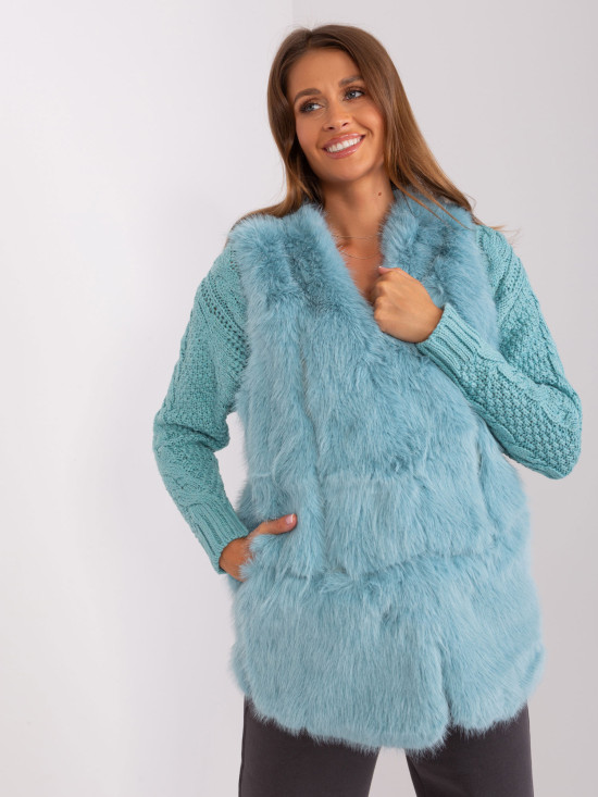 Mint Fur Vest with Lining