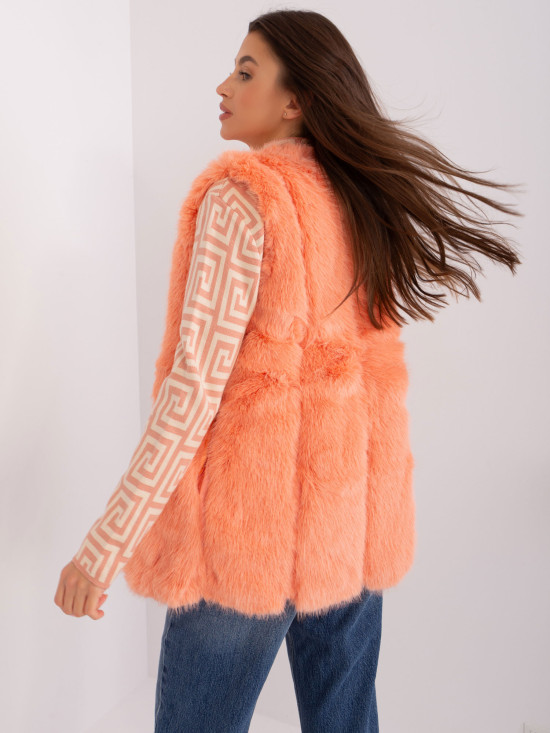 Peach Fur Vest with Lining