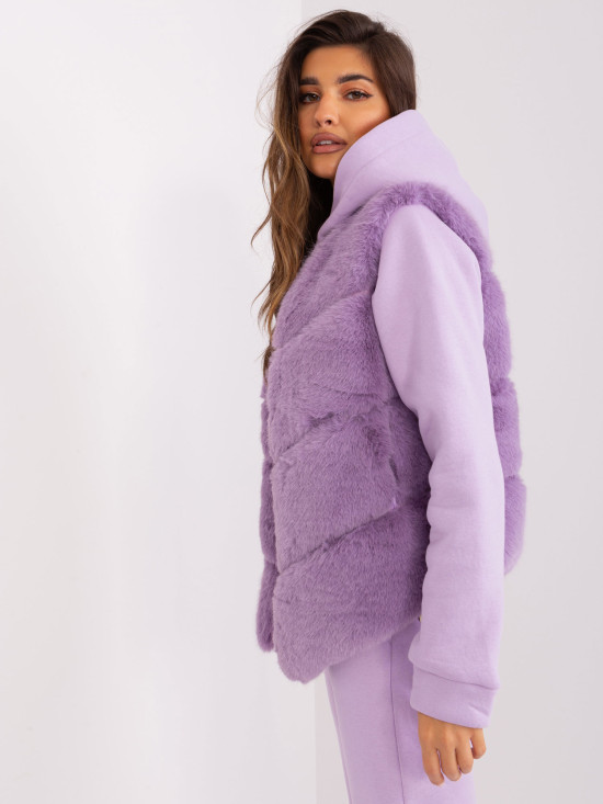 Light Purple Women's Faux Fur Vest