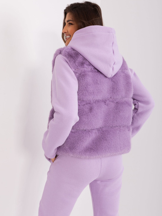Light Purple Women's Faux Fur Vest