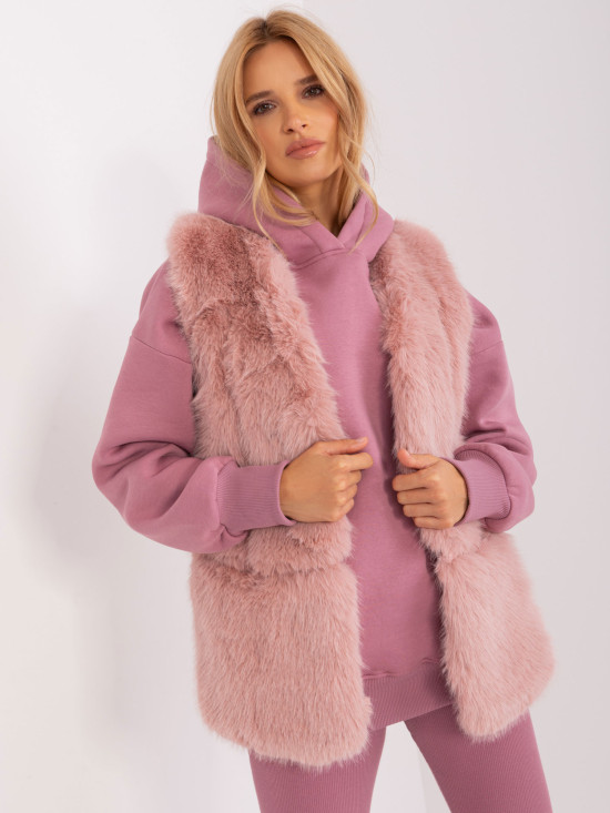Light Pink Women's Fur Vest