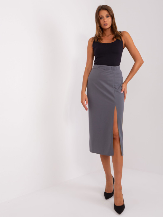 Elegant Dark Gray A-Line Skirt