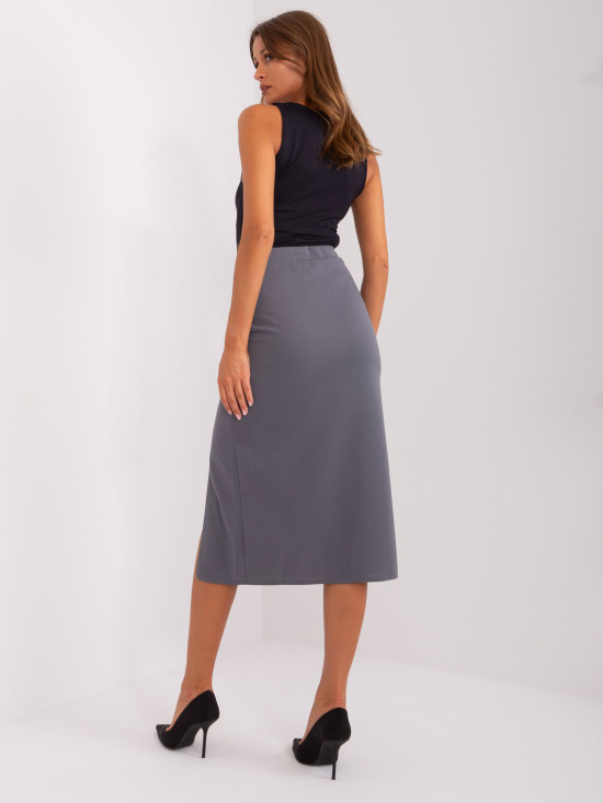 Elegant Dark Gray A-Line Skirt