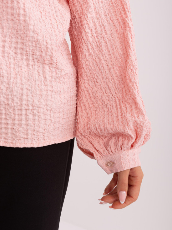 Light Pink Shirt Blouse with Collar
