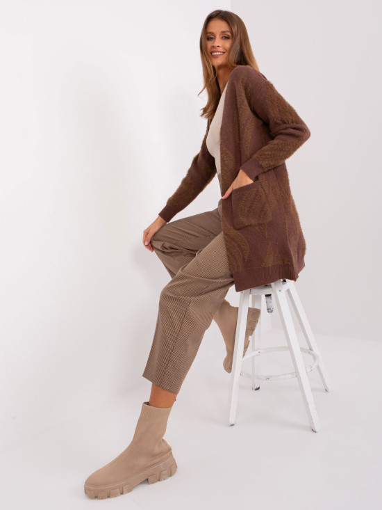 Brown Women's Cardigan with Pockets