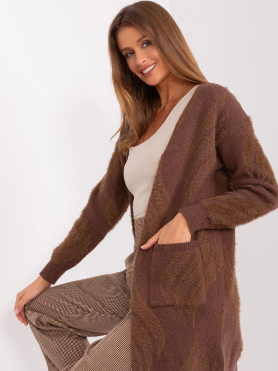 Brown Women's Cardigan with Pockets