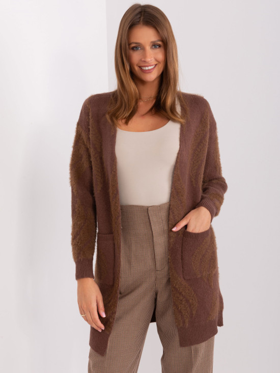 Brown Women's Cardigan with Pockets