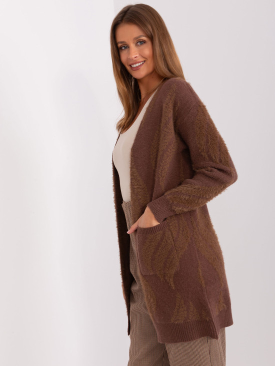 Brown Women's Cardigan with Pockets