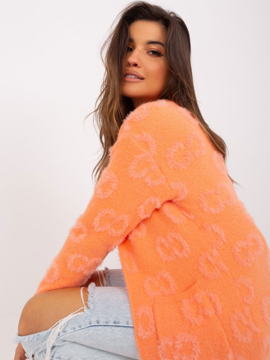 Orange Cardigan with Pockets