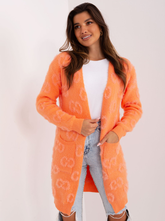 Orange Cardigan with Pockets