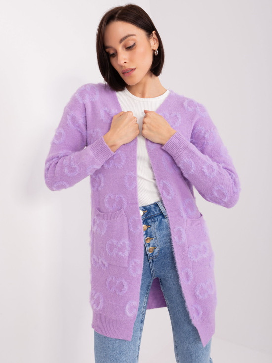 Purple Cardigan with Pockets
