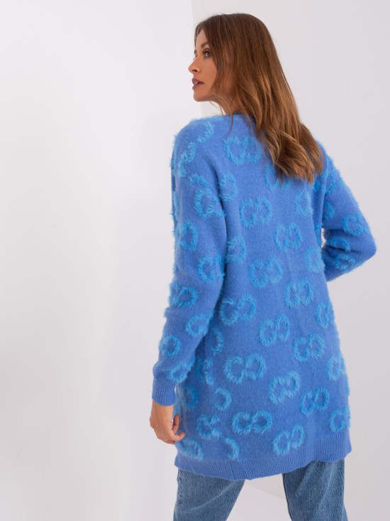 Blue Soft Cardigan with Pattern