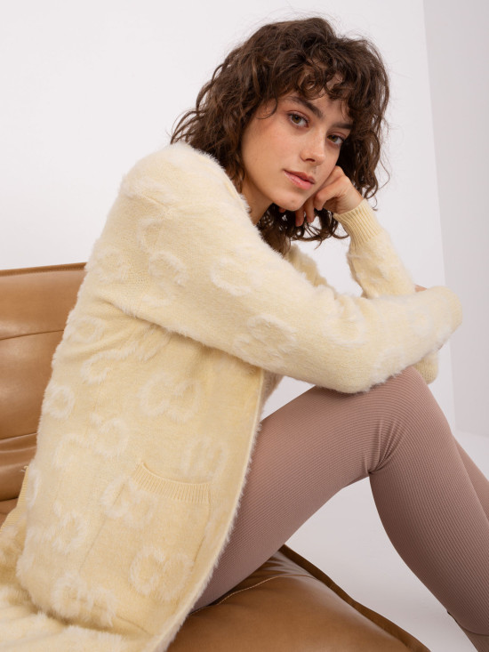 Light Beige Women's Knitted Cardigan