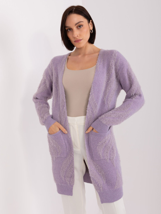 Light Purple Women's Cardigan with Pattern