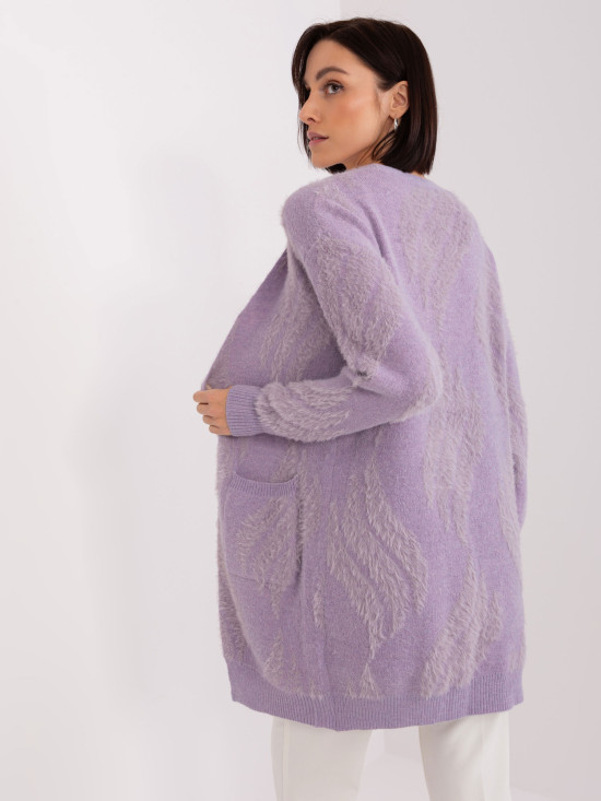 Light Purple Women's Cardigan with Pattern