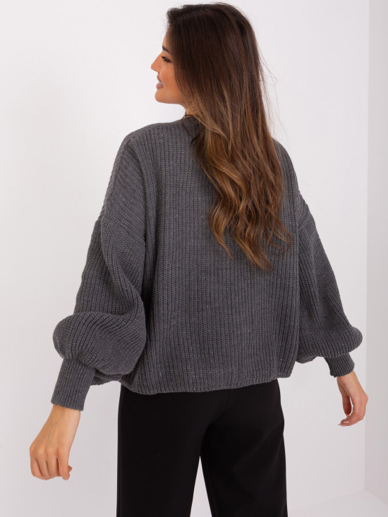 Dark Gray Set with Short Cardigan