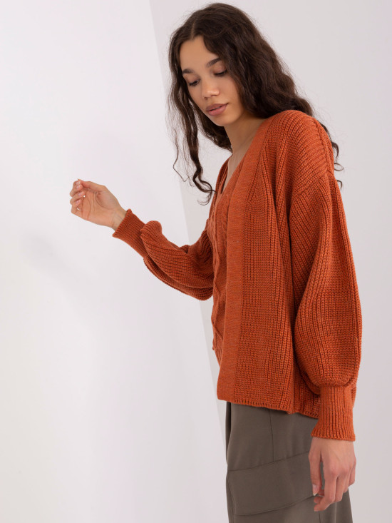 Dark Orange Set with Puff Sleeves