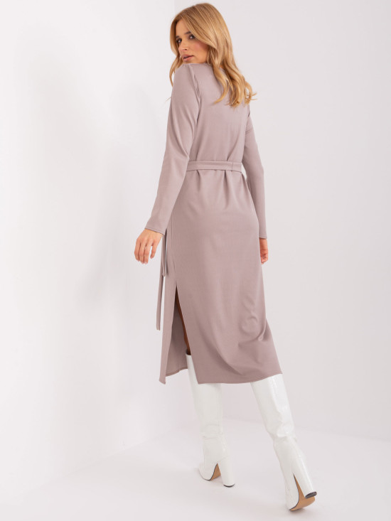 Beige Cocktail Dress with Slits