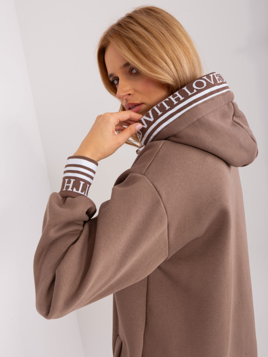 Brown Women's Sweat Dress with Lining