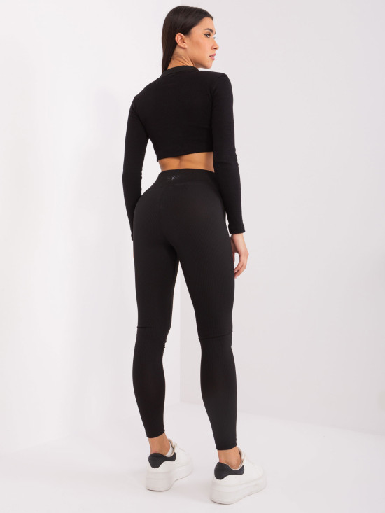 Black Sport Leggings with Stripes