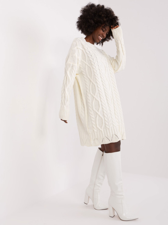 Elegant Midi Dress in Ecru