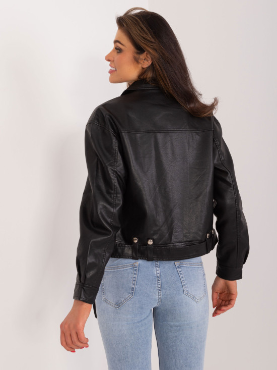 Stylish Black Eco-Leather Jacket