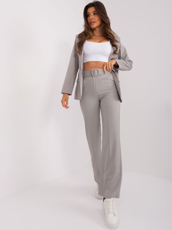 Elegant Gray High-Waisted Pants