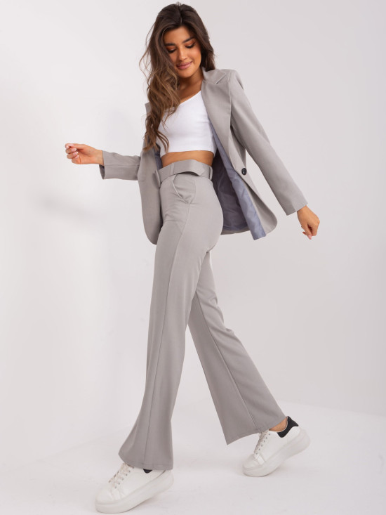 Elegant Gray High-Waisted Pants