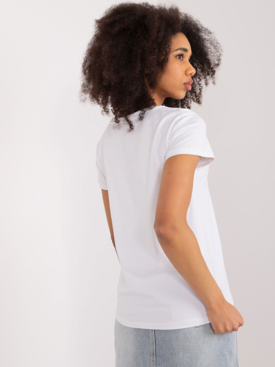 White Blouse with Application and Embroidery