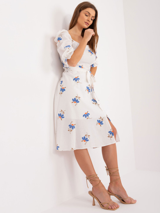 Floral Midi Dress with Short Sleeves