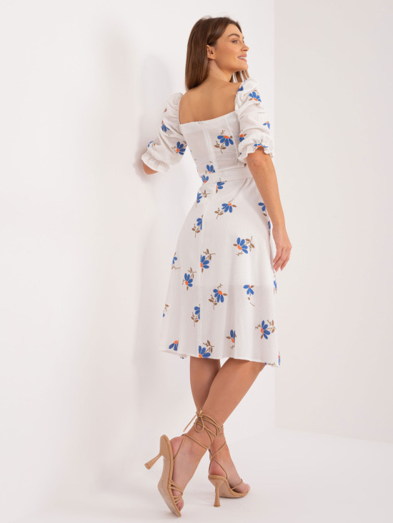 Floral Midi Dress with Short Sleeves