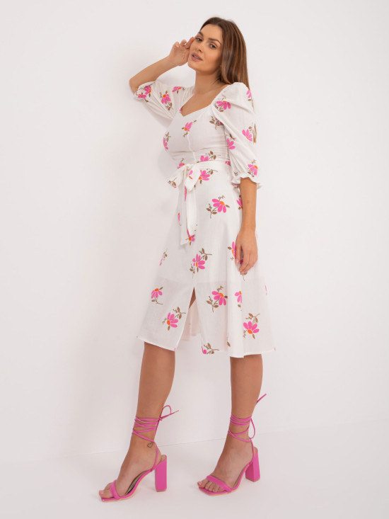 Floral Midi Dress with Short Sleeves