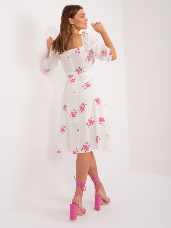 Floral Midi Dress with Short Sleeves
