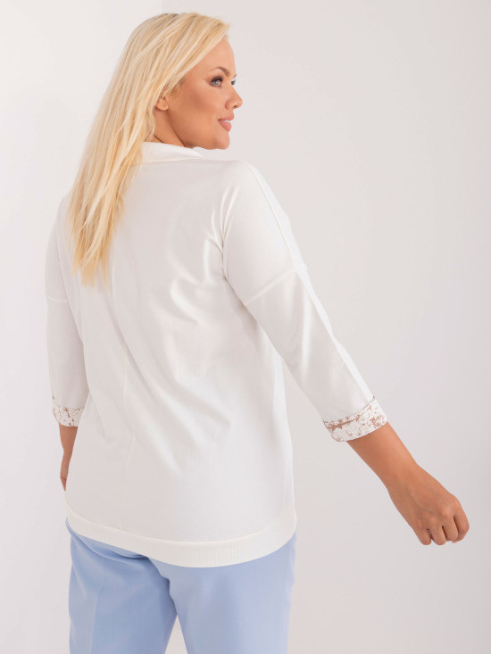 Elegant ecru blouse with ties