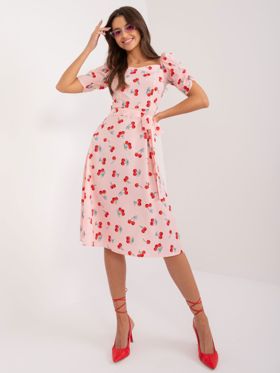Flared Summer Dress in Light Pink