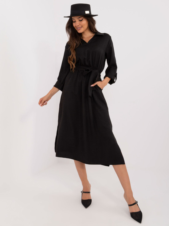 Elegant Black Flared Dress