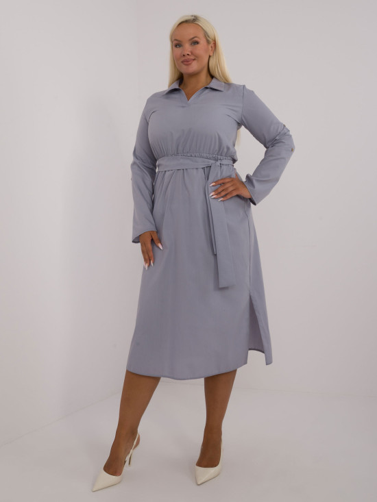 Elegant Gray Dress with Long Sleeves