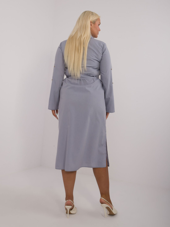 Elegant Gray Dress with Long Sleeves