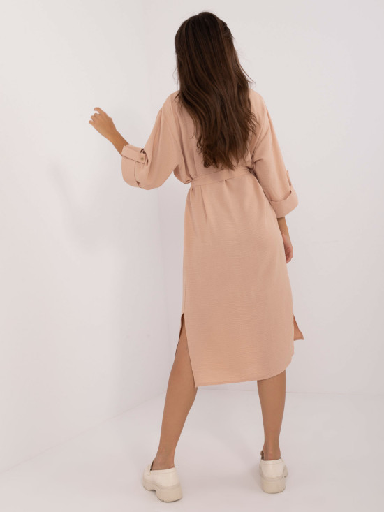 Elegant Midi Dress in Camel Color
