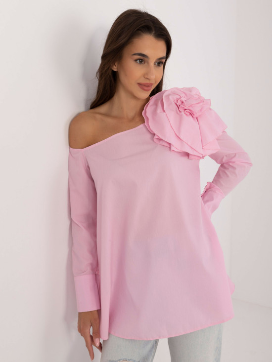 Elegant Asymmetrical Blouse in Pink