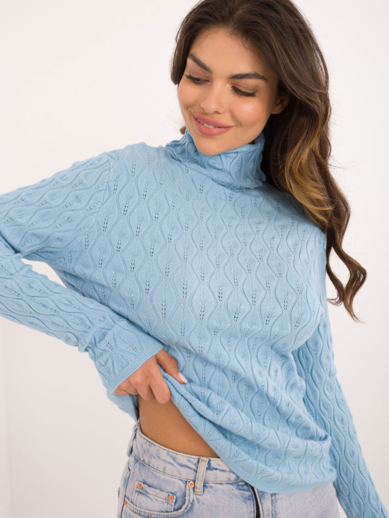 Light Blue Sweater with Turtleneck