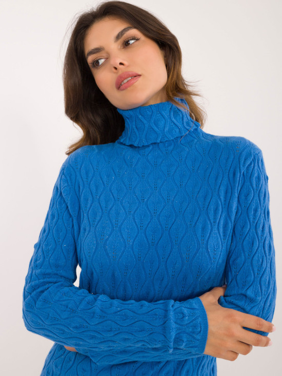 Blue Turtleneck Sweater