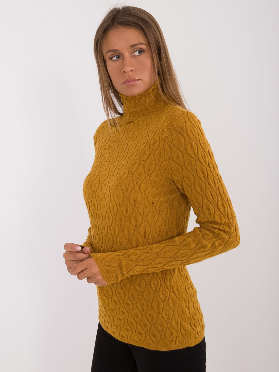 Stylish Yellow Sweater with Turtleneck