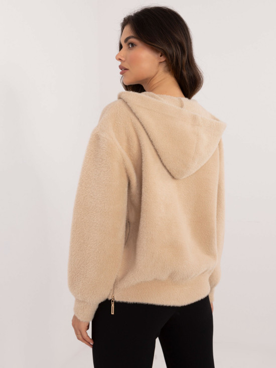 Beige Winter Jacket with Hood