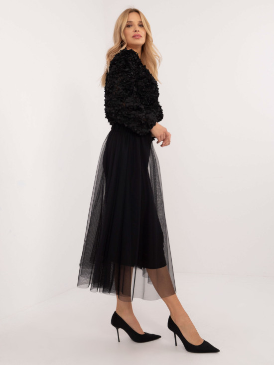 Elegant Black Midi Skirt