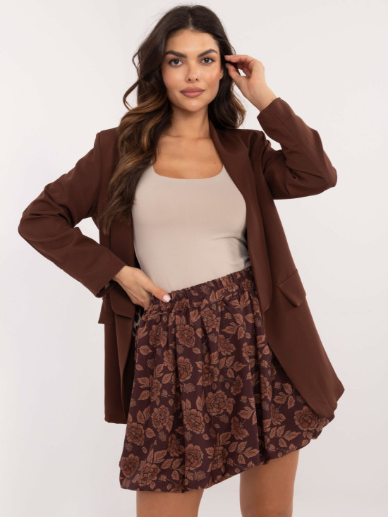 Brown Floral Mini Skirt