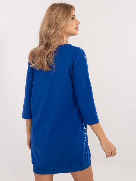 Cobalt Blue Floral Print Dress