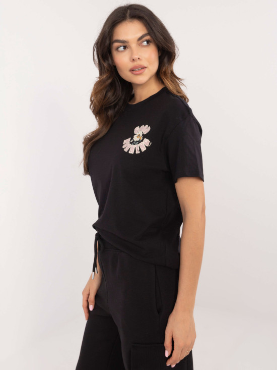 Stylish Black Short Sleeve Blouse